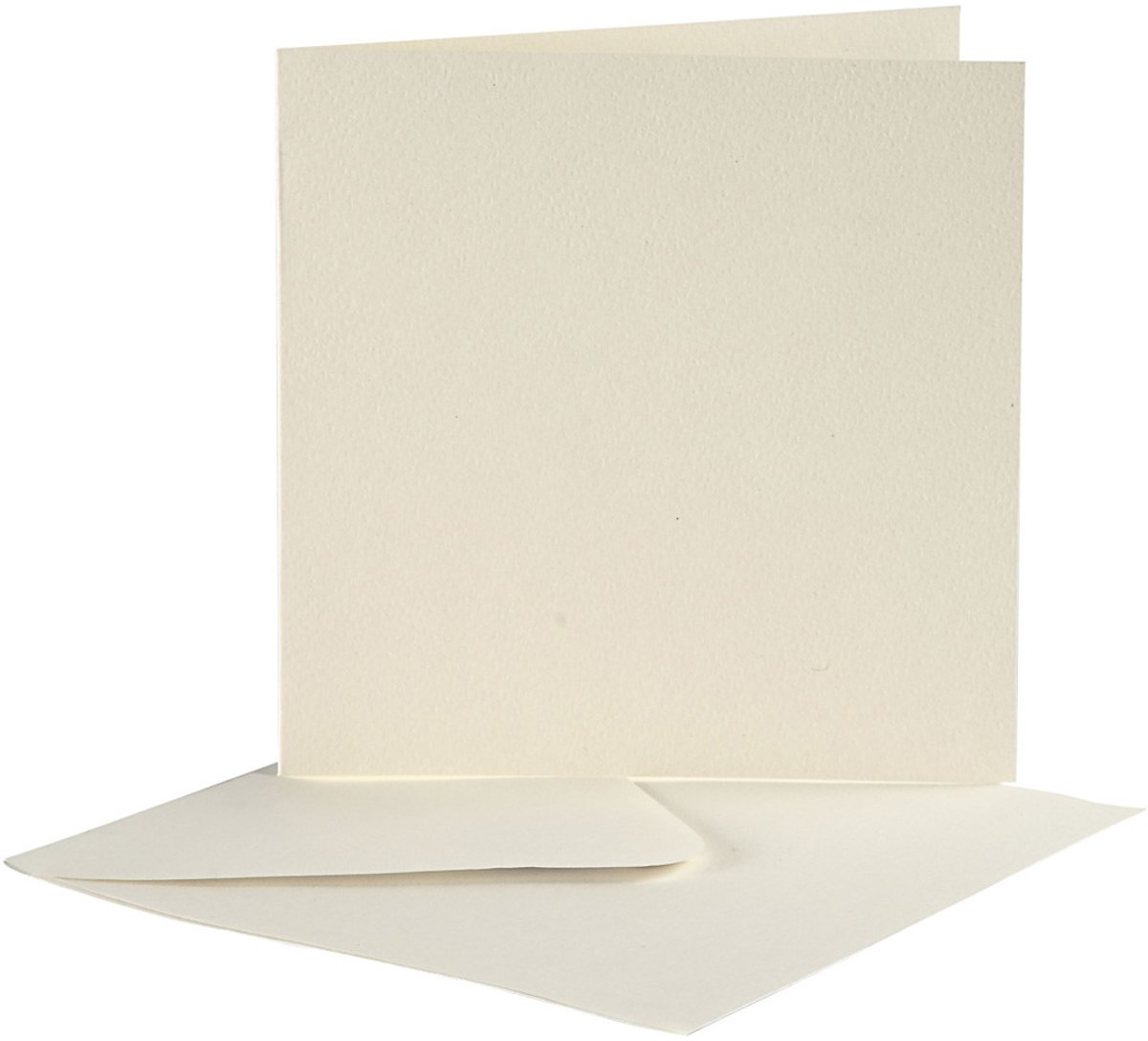 Kaarten & Enveloppen, afmeting kaart 12,5x12,5 cm, afmeting envelop 13,5x13,5 cm, off-white, 10sets [HOB-23728]